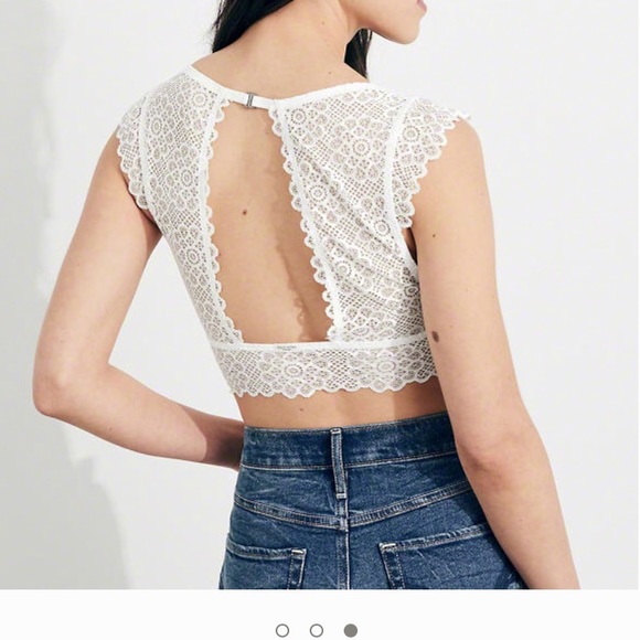 WHITE LACE BRALETTE/crop top - Picture 2 of 4